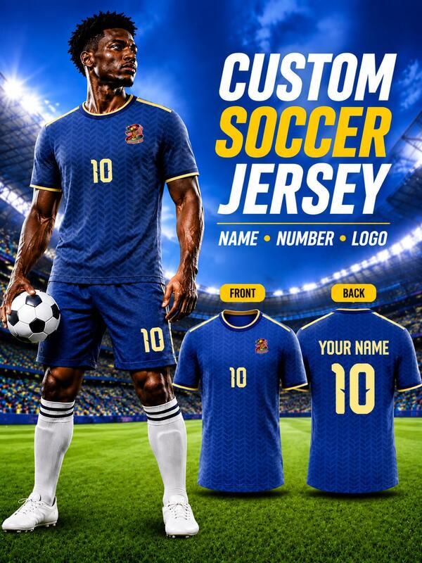 1pc Men's Italy National Team Blue Football T-Shirt, Customizable With Team Logo, Name, Number, Football Jersey Summer Sports