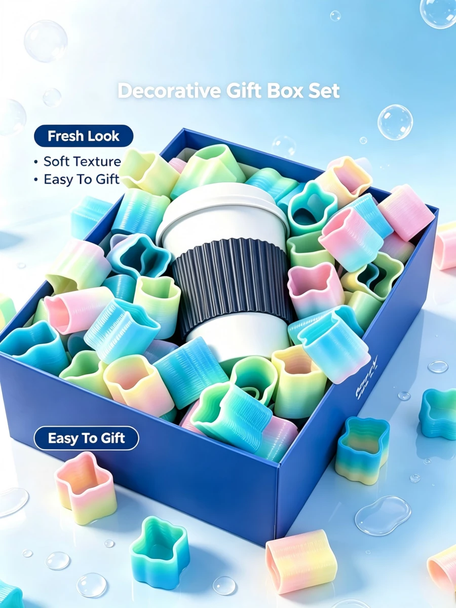 2/12/24/48pcs Rainbow Spring Coil Toys In Various Shapes, Gradient Stretchable Magic Spring Coils, Flexible Plastic Toys For Stress Relief, Desktop Decorations Favored By Parties,Party Gift Fillers - Multicolor - View 1