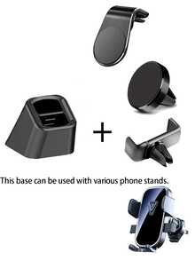 Car Phone Holder Base, Universal Car Air Vent Clip, Car Phone Navigation Holder, Base Plate, Universal Holder Base Air Vent Clip Style Universal Phone Navigation Holder Chassis - AA - View 3