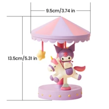 Lampu Malam Miniso Sanrio Kuromi Carousel, Lampu Hias Meja LED Isi Ulang Berbentuk Komedi Putar, Lampu Malam Dekorasi Samping Tempat Tidur Karakter Lucu untuk Hadiah Anak Perempuan - -Pink - View 6