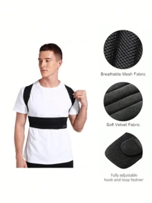 Adjustable Fitness Waist Belt, Abdominal Control Belt, Unisex, Sweat-Absorbing Design, Suitable For Fitness And Weightlifting - Adjustable Shoulder Strap Design, Suitable For Students - Black - View 4