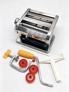 3-In-1 Stainless Steel Pasta Maker Machine, Manual Pasta Roller & Cutter With Adjustable Thickness Settings, Homemade Noodle Maker For Spaghetti Fettuccine Lasagna, Kitchen Tool, Home Kitchen Use,Easy To Clean - Silver - View 5