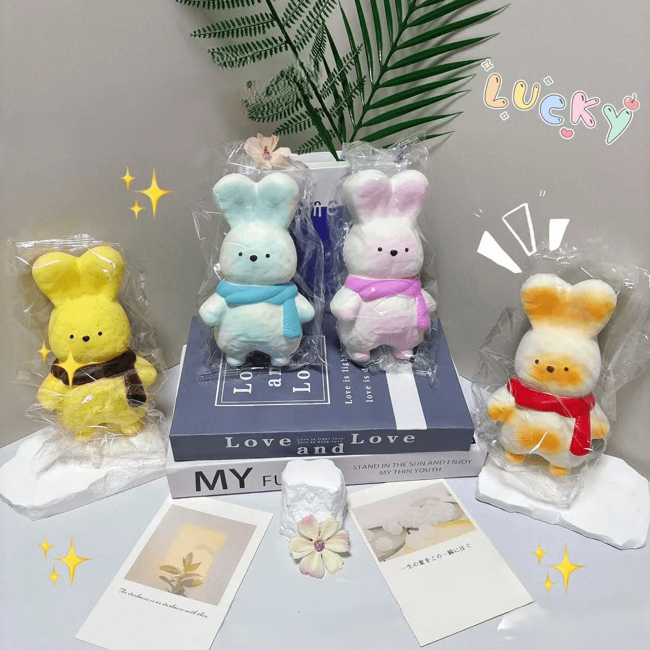 1pc Random Style Cross-Border Hot-Selling Big Ear Rabbit Shaped Squeeze Toy, Soft And Slow Rebound Squishy Toy, Mochi-Like Stress Relief Toy, Squeeze Sensory Toy, Suitable For Anxiety Relief, Mini Desktop Decoration, Creative Gift For Birthday, Halloween, Christmas