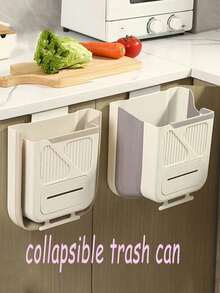 Foldable Hanging Trash Can, Suitable For Halloween And Christmas Home Parties, Hanging Cabinet Door Design, Saves Countertop Space, Stores Kitchen Waste, Easy Open And Close, Holiday Meal Prep, Easily Handles Various Food Scraps, Kitchen Storage Choice - Multicolor - View 1