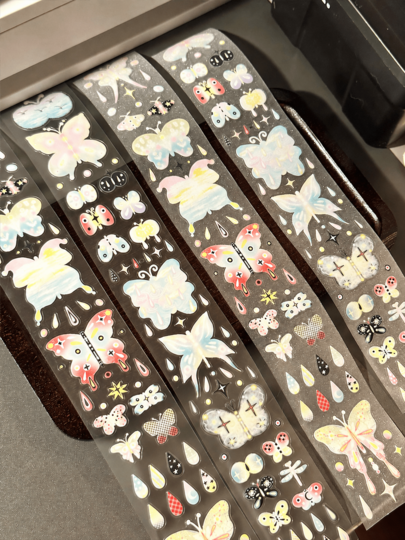 70cm/Loop Gradient Butterfly Rain Die Cut Dispensing Sticker DIY Deco Card Journal Scrapbooking Photo Card Phone Case Collage Supply