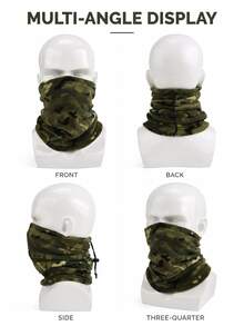 Outdoor Camouflage Fleece Neck Warmer, Soft Fabric, Adjustable Drawstring Detail, Warm Face Mask, Camouflage Pattern, Multiple Colors Available, Suitable For Hiking, Camping, Skiing, Snow Travel, Autumn/Winter Outdoor Activities, Holiday Gear - Multicolor - View 5
