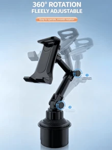 Universal Adjustable Cup Holder Phone And Tablet Mount, 2-In-1 Multi-Function Car Navigation Holder, Suitable For Dashboard And Air Vent, Ergonomic Design, Expandable Base, Easy Installation, Stable Anti-Shake, Strong Shock Absorption, Multiple Styles Available, Perfect Gift For Family And Friends - A - View 5