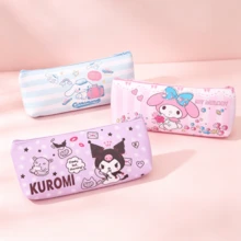 Sanrio Cartoon Pencil Case | Multi-IP Cute Print | Durable PU Fabric | Smooth Zipper | Large Capacity | Student Stationery Storage | Portable Makeup Bag | Perfect Gift - Multi-color - View 6