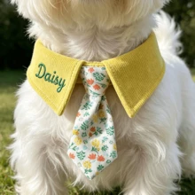 Personalized Plaid Dog Bandana – Custom Embroidered Pet Bandana For Dogs & Cats - Puppy Gift - Leopard Print - View 5