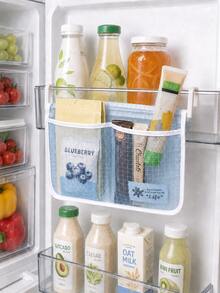 1/2pcs Refrigerator Storage Bags, Hanging Organizer Bags, Kitchen Storage Hanging Bags, Double Compartment Refrigerator Organizer Bags, Home Classification Storage Bags - Multicolor - View 14