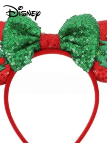 Disney 1pc Christmas Ears Headband - Sparkle Red Sequin Green Bow Christmas Tree Snowflake Cute Holiday Hair Accessories - Multicolor - View 3