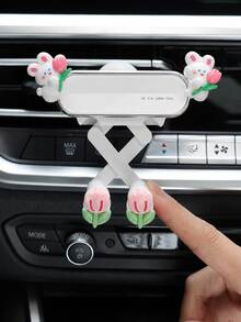 新款汽車手機支架－汽車配件儀表板吸盤式支架，重力感應自動夾持手機架，防震穩定，可折疊設計，可愛文字，通用款，適合導航使用，女性駕駛者首選 - 出風口款 - 查看 5