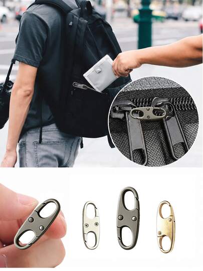 8/4/2 piezas Clips antirrobo para cremallera, mosquetón de doble hebilla, adecuado para equipaje, mochila, bolso, esencial para viajes de mujeres