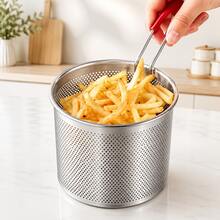 Stainless Steel Deep Fryer With Strainer Rack - Compact And Easy To Use - Perfect For Making Crispy Potato Chips, French Fries, Fish And Chicken - Essential Kitchen Tool For Home Cooking - View 6