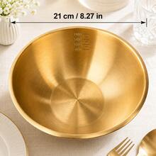 3Pcs Stainless Steel Cooking Mixing Bowls With Scale, Japanese Style Thickened Mixing And Kneading Bowls For Home Use, Egg Beating, Salad, Baking - Gold - View 12