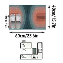 1PC Blue Gray Rust Red Concentric Arch Long Strip Carpet, Vintage Pop Style Faux Cashmere Rectangular Gradient U-Shaped Geometric Machine Washable Long Strip Rug, Suitable For Living Room Bedroom Kitchen Bedside Home Decor - Multicolor - View 15
