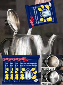 Lemon Descaler, Descaling Agent, Can Remove Limescale And Tea Stains From Household Kettles, Dirt Remover, Stain Remover, Deep Cleaning Agent For Coffee Machines, Can Remove Stubborn Stains. - Powdery - View 3