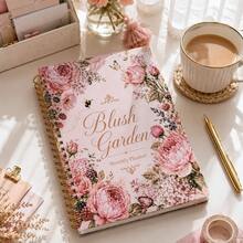 دفتر تخطيط شهري Blush Garden بحلقات لولبية، غلاف زهري بفاوانيا وردية بألوان مائية عتيقة مع أنماط فراشات ونحل مرسومة يدويًا، ربط لولبي ذهبي مزدوج للكتابة المسطحة، زخرفة إنجليزية أنيقة برقائق ذهبية، أسلوب رومانسي أنيق. تخطيط شهري لتسجيل الأهداف الشهرية والجداول وقوائم المهام ومذكرات الحياة، مناسب للطلاب وموظفي المكاتب لإدارة الوقت، مخطط فني، استخدام مزدوج للملاحظات اليومية والتخطيط، مثالي للهدايا والاستخدام الشخصي، دفتر إبداعي بزهور عتيقة - النمط 1 - مشاهدة 6