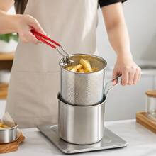 Stainless Steel Deep Fryer With Strainer Rack - Compact And Easy To Use - Perfect For Making Crispy Potato Chips, French Fries, Fish And Chicken - Essential Kitchen Tool For Home Cooking - View 8