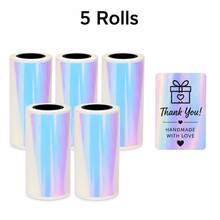 Soft Rainbow Transparent Thermal Sticker Paper Rolls, 53mm Self-Adhesive PET Label Paper For Mini Thermal Printers, Oil-Resistant Scratch-Resistant Sticker Paper For Journals, Gift Packaging, Home Organization, - View 12