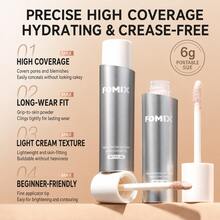 FOMIX Concealer Cair dengan Daya Tutup yang Baik, Ringan, Melembapkan, Memberikan Rasa Alami pada Kulit, Halus Tanpa Mengkerut, Tahan Lama dan Dapat Dibangun Lapisannya, Menutupi Lingkaran Hitam, Noda, Kemerahan, dan Warna Kulit Tidak Merata, Mudah Dibaurkan, Cocok untuk Wajah dan Bawah Mata, 02# Natural - 02# Warna Alami - View 5