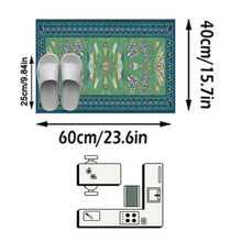 1PC Vintage Symmetrical Insect Pattern Peacock Green Long Runner Rug, Bohemian Style Faux Cashmere Rectangular Butterfly Moth Dragonfly Design Machine Washable Long Floor Mat, Suitable For Living Room Hallway Entryway Home Decor - Multicolor - View 13
