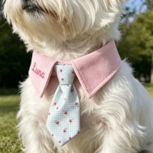 Personalized Plaid Dog Bandana – Custom Embroidered Pet Bandana For Dogs & Cats - Puppy Gift - Pink - View 17