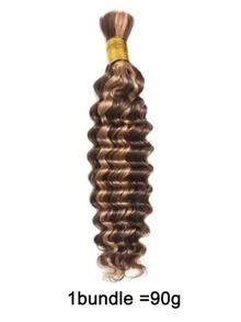 Brown Large Capacity Deep Wave Braided Hair Bundles, 10A Brazilian Virgin Human Hair, Curly Hair Extensions, Suitable For Bohemian Style Braids, Daily And Party Wear, Back To School Season - Multicolor - View 21