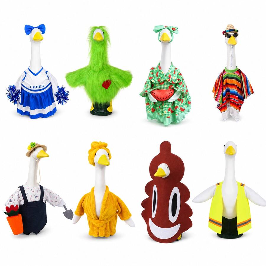 A Porch Goose Costume Set For 23-Inch Patio Goose Statues, A Versatile Garden Goose Statue Accessory For Porch Displays And Patio Landscaping, Suitable For All Seasons For Outdoor Lawn Goose Decorations (Goose Statue Not Included). - Goose Clothing - View 1