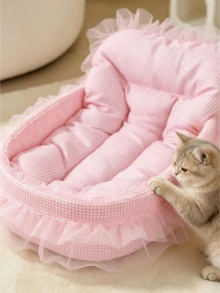 1pc All-Season Cute Pet Bed, Cat Bed, Dog Bed, Suitable For Cats And Small Dogs Under 6kg (Random Lace Color) - Multicolor - View 7