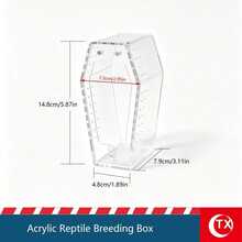 Coffin-Shaped Acrylic Spider Feeding & Breeding Box, Transparent Micro Habitat Terrarium With Magnetic Door And Ventilation Holes, Suitable For Tarantulas, Mantises, Insects - Multicolor - View 17
