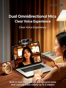 UGREEN CM717 2K HD USB External Webcam Wide-Angle Dual Microphone Auto-Focus For Desktop And Laptop Video Calls, Meetings, Exams, Interviews, And Live Streaming - View 3