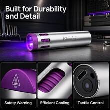 Alonefire Senter UV Mini 365nm Lampu Hitam dengan Lensa Filter, Senter Genggam Isi Ulang USB LED Ganda, Detektor Ultraviolet untuk Pengeringan Kuku Gel, Detektor Urine Hewan Peliharaan, Deteksi Kebocoran, Identifikasi Bijih & Perhiasan, Otentikasi Uang, Berburu Kalajengking - MultiWarna - View 5
