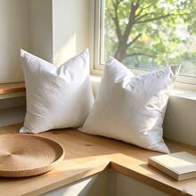 White Duck Goose Feather Down Square Pillow Insert 18x18 20x20 21x21 Inch Soft Fluffy Cotton Down-Proof Cover Cushion Core Stuffed Throw Pillow Inner For Sofa Bed Home Hotel Decor - White - View 16