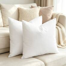 White Duck Goose Feather Down Square Pillow Insert 18x18 20x20 21x21 Inch Soft Fluffy Cotton Down-Proof Cover Cushion Core Stuffed Throw Pillow Inner For Sofa Bed Home Hotel Decor - White - View 14