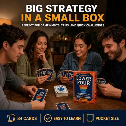 Juego de Cartas de Estrategia de Cuatro Bolsillos Inferiores, Juego de Emparejamiento y Apilamiento de 84 Cartas de Ritmo Rápido para Familias y Amigos, Juego de Fiesta Portátil para Viajes, Noches de Juego, Cumpleaños, Halloween, Acción de Gracias y Regalos de Navidad