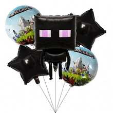 Minecraft Foil Balloons Decorations Party Minecraft Steve Pixel Balloon Set - Multicolor - View 11