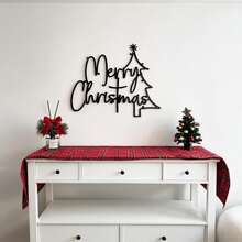 2D Fashion Bohemian Style Metal Christmas Tree Wall Decor, Large Handmade Indoor Decoration, Vintage Design - Decorative Hanging Piece, High-Quality Metal Craft, Perfect For Home Office Holiday Celebrations, Buyer Gift - Black - View 9
