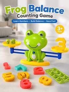 Children's Frog Balance Math Toy, Number Blocks And Mini Frogs Number Counting Learning Game, Preschool Educational Toy, 3+ Years Old, Number Blocks, Preschool Math Toy, Educational Toy, Children's Math Game, Interactive Math Game, Kindergarten Math Toy, Toy, Children's Toy - Multicolor - View 2