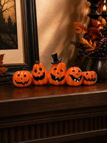 Halloween Pumpkin Decor, Indoor Halloween Ornament, Suitable For Tabletop/Halloween/Window/Gift Box/Gift (Orange Pumpkin) - A - View 2