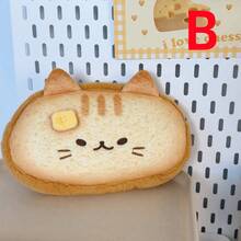 1pc Cute Lucky Bread Toast Cat Pencil Case, Highly Attractive Large Capacity Student Pencil Stationery Storage Bag - Multiple Styles - View 9