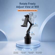 360° Rotatable Cup Holder Tablet Mount – Universal Adjustable Arm Stand For IPad & Phones, Car Backseat Entertainment Accessory - A - View 7