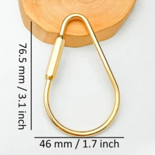 Brass Screw Buckle Keychain, Universal Brass Keychain Clip Simple Style Key Ring Carabiner Keychain Neutral Style Car Keychain Bag Accessories Y2K - Multiple Styles - View 11