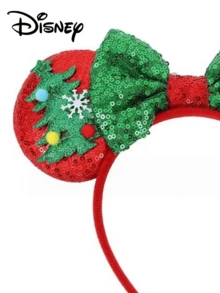 Disney 1pc Christmas Ears Headband - Sparkle Red Sequin Green Bow Christmas Tree Snowflake Cute Holiday Hair Accessories - Multicolor - View 4