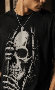 Men's Cotton T-Shirt With Graphic Print, Short Sleeve, Crew Neck, Casual Summer Style Ready Stock Local Warehouse - Black - View 9