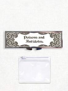 「Poisons And Antidotes」印花藥盒，復古歐式藥盒，便攜式藥丸分配器，精準1-2顆藥丸分配器，便利藥物收納盒，易用設計，塑料材質，便攜旅行藥盒，分藥盒，大容量藥物盒，返校禮物，母親節禮物，萬聖節禮物 - 彩色 - 查看 11