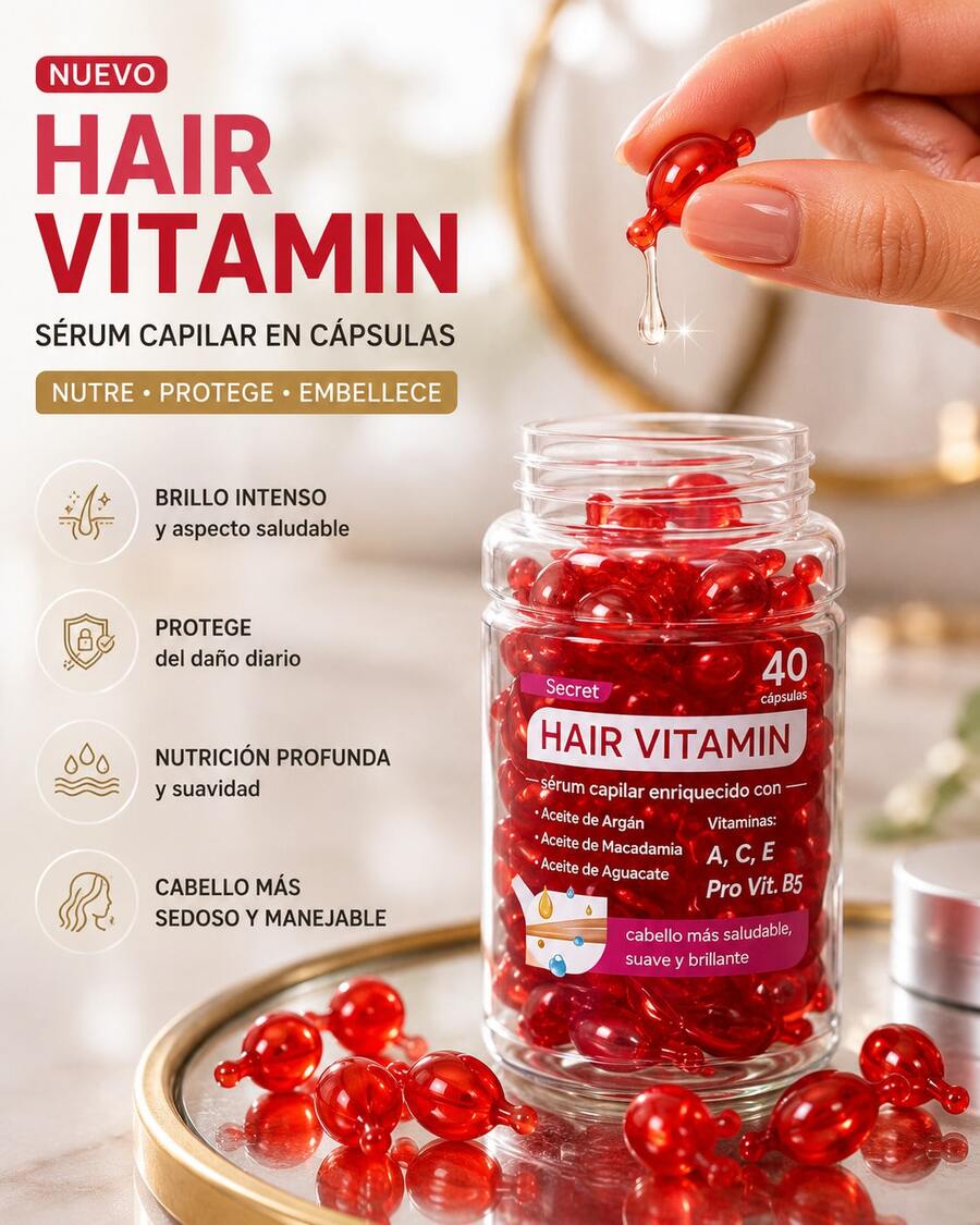 MORE BEAUTY 120/80/40piezas Aceite Capilar en Cápsulas Rojas con Esencia Nutritiva, Suero para Cabello de Fácil Aplicación, Fórmula Ligera con Aceites de Argán, Macadamia y Aguacate, Ideal para Mejorar la Apariencia del Cabello, Dejar Sensación Suave y Agradable, Accesorio Esencial de Belleza para Mujeres Modernas