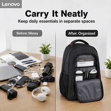 1pc Lenovo ThinkPad Computer Backpack, Large Capacity With Independent Laptop Compartment & Multi‑Functional Storage Pockets, Durable For School, Office, Daily Commute And Travel Use - View 3