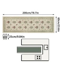 1PC Vintage Floral Diamond Pattern Cream White Long Runner Rug, French Classical Style Faux Cashmere Rectangular Symmetrical Bouquet Vine Border Machine Washable Long Mat, Suitable For Living Room, Hallway, Entryway Home Decor - Multicolor - View 16