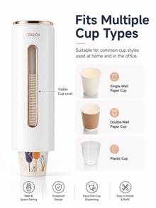 Disposable Cup Holder Automatic Cup Dispenser Water Cup Paper Cup No-Drill Water Dispenser Storage Rack Wall-Mounted For Home - A - View 8